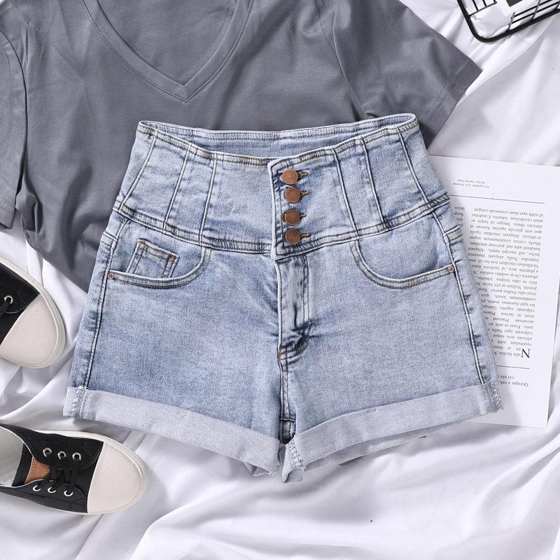 Vintage Denim Shorts Women Summer Loose High Waist Mini Female Casual Wide Leg Clothes Solid Q2498 Women's