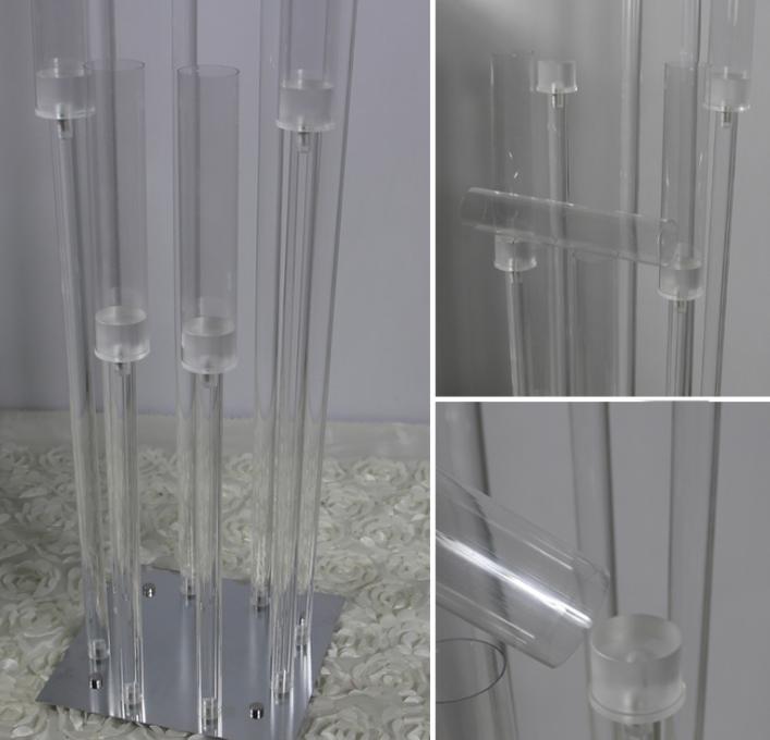2021 Acrylic Candlestick 8 Heads Arms Candle Holders Wedding Candelabra Table Centerpieces Flower Stand Holder Candelabrum Decoration