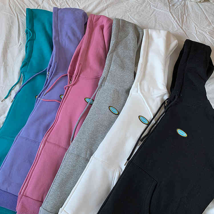 6 colors casual Women Autumn Winter Hoodie Coats Warm thick Zipper Jacket Tops Female sweatshirt Coat womens (F4117) 210423