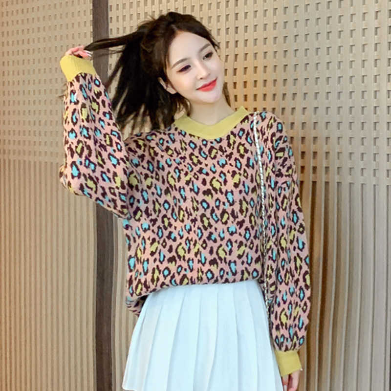 Korean Sweater Women Leopard s for Casual Woman Oversize Long Sleeve s Lady Knitted Pullovers 210604, Yellow
Korean Sweater Women Leopard s for Casual Woman Oversize Long Sleeve s Lady Knitted Pullovers 210604, Yellow