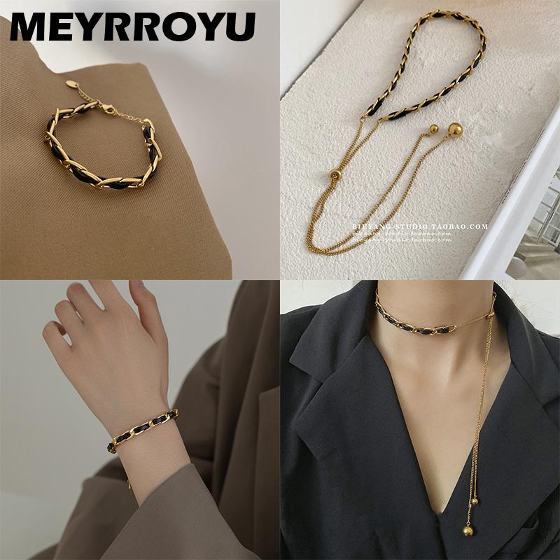 earrings & necklace meyrroyu stainless steel punk fashion jewelry set for women geometric adjustable leather bracelet 2021 trend gift, Silver
earrings & necklace meyrroyu stainless steel punk fashion jewelry set for women geometric adjustable leather bracelet 2021 trend gift, Silver