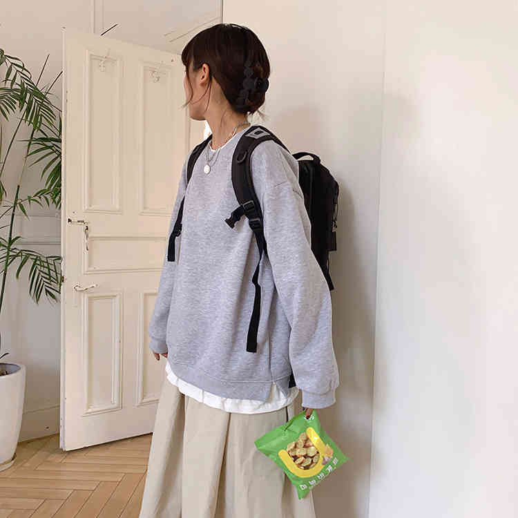 8 Candy colors autumn New preppy style Women Sweatshirts faux two pieces thick Sweatshirt Womens pullovers ( F4131) 210423