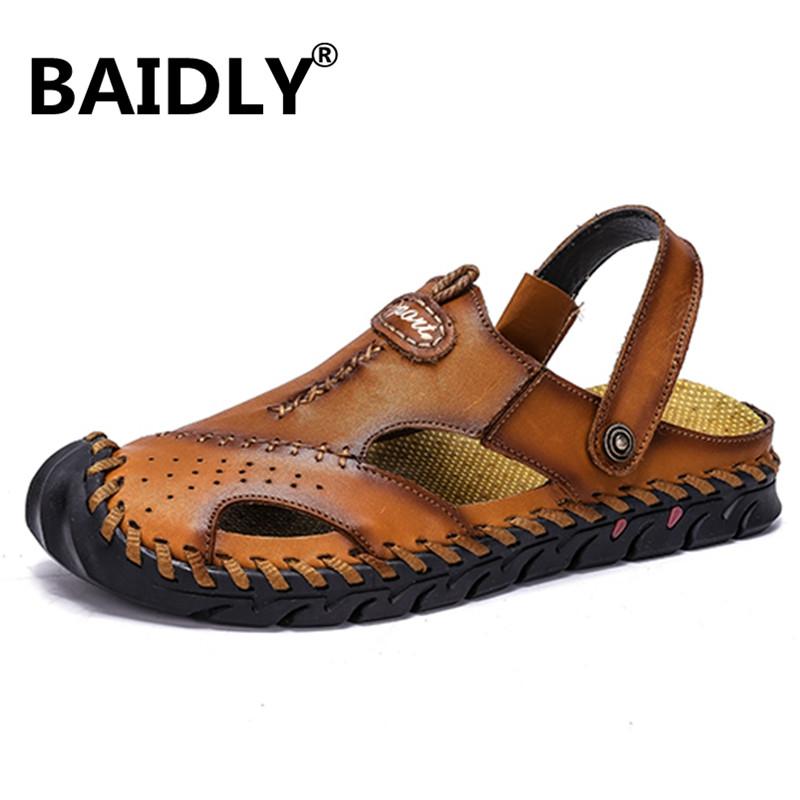 Sandals Summer Men Genuine Leather Outdoor Beach Roman Water Shoes Big Size 38-48, Black
Sandals Summer Men Genuine Leather Outdoor Beach Roman Water Shoes Big Size 38-48, Black