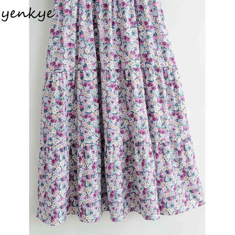 Summer Women Multicolor Floral Print Dress Female Short Sleeve O Neck Holiday Casual Long Boho Vestido 210430