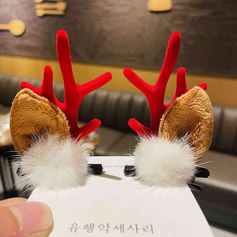 Hair Accessories Children's Lovely Antler Duck Beak Clip Hairpin Net Red Girl Baby Performance Headdress