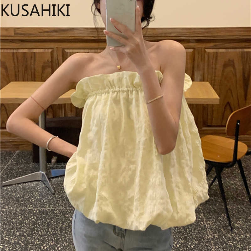Sexy Slash Neck Strapless Ruffle Blouse Women Korean Causal Sweet Shirt Spring Summer Blusas Mujer De Moda 6G166 210603, Photo color
Sexy Slash Neck Strapless Ruffle Blouse Women Korean Causal Sweet Shirt Spring Summer Blusas Mujer De Moda 6G166 210603, Photo color