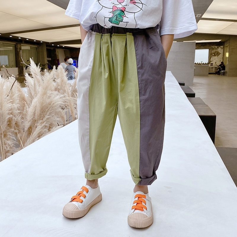 Boys' pants summer thin section cotton loose western style nine children P4586 210622