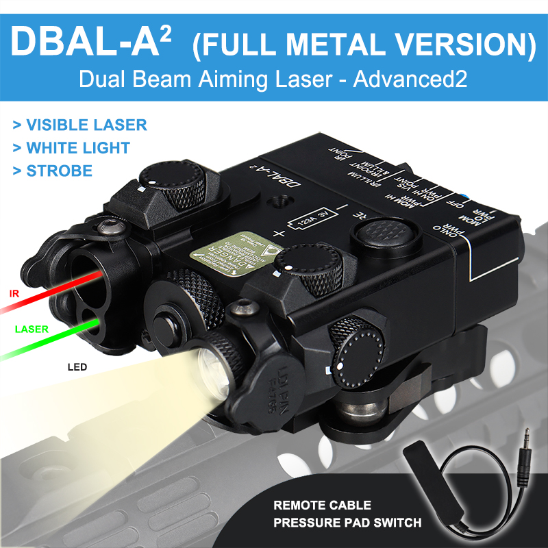 DBAL-A2 Dual Beam Aiming Laser IR & Green Laser LED White Light Illuminator Full Metal with Remote Battery Box Switch CL15-0138
DBAL-A2 Dual Beam Aiming Laser IR & Green Laser LED White Light Illuminator Full Metal with Remote Battery Box Switch CL15-0138
