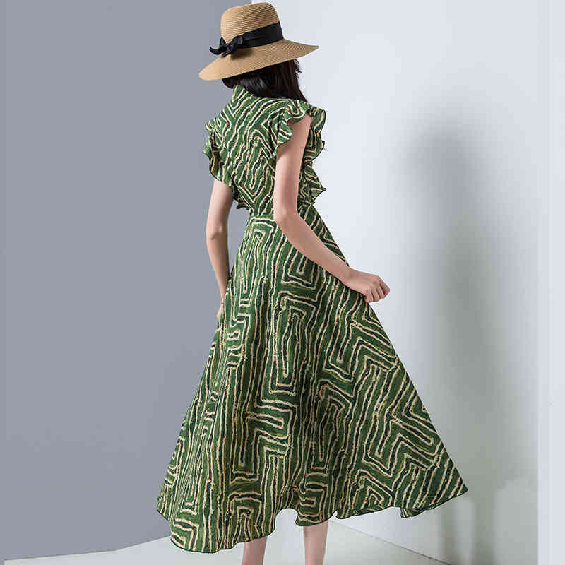 Mujer Sleeveless Plus Size Casual Turndown Collar Dress High Waist Chiffon Fashion All Match Office Summer Women Female New 210331Z