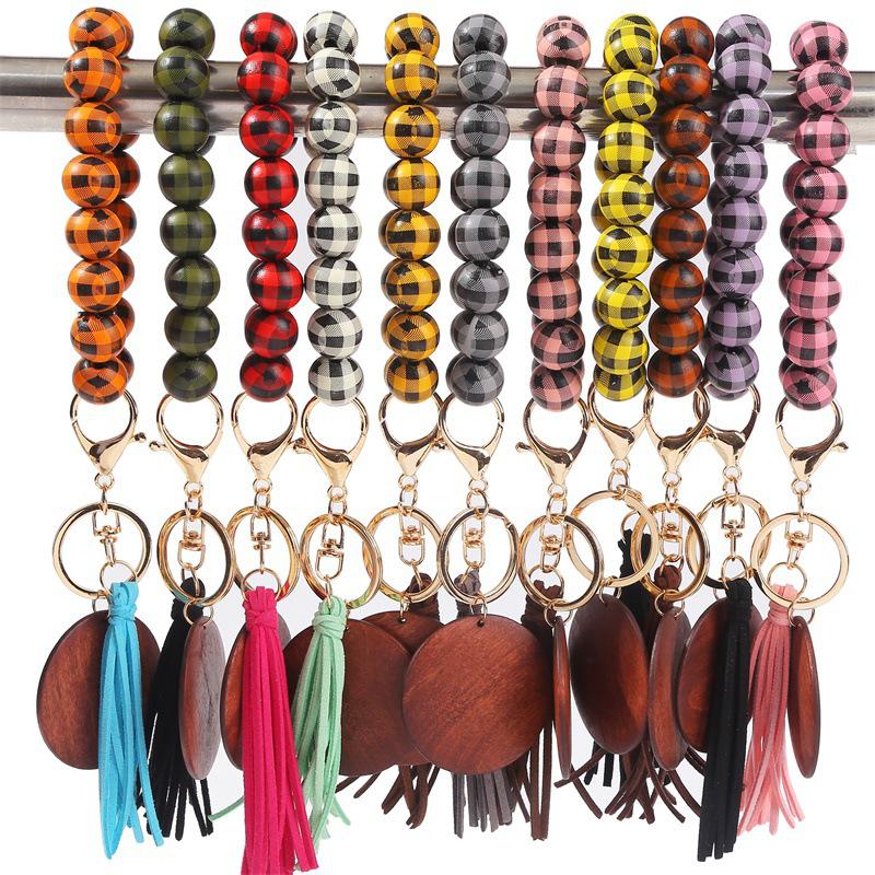 Tassels Wood Bead Keychain Tassel Printed Beads Bracelet Party Favor Plaid Wooden Leather Key Ring Board Wrist Keychains Pendant
Tassels Wood Bead Keychain Tassel Printed Beads Bracelet Party Favor Plaid Wooden Leather Key Ring Board Wrist Keychains Pendant