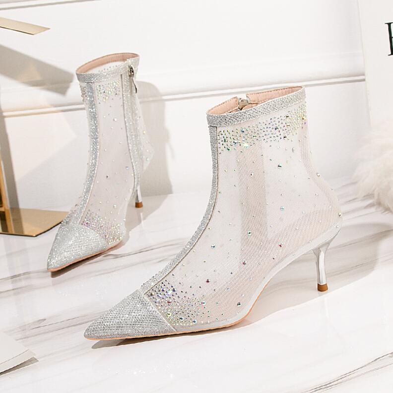 Pointed sexy high heels boots designer fashion 6cm thin heel women party martin ankle booties shoes with rivets and zipper, Black
Pointed sexy high heels boots designer fashion 6cm thin heel women party martin ankle booties shoes with rivets and zipper, Black
