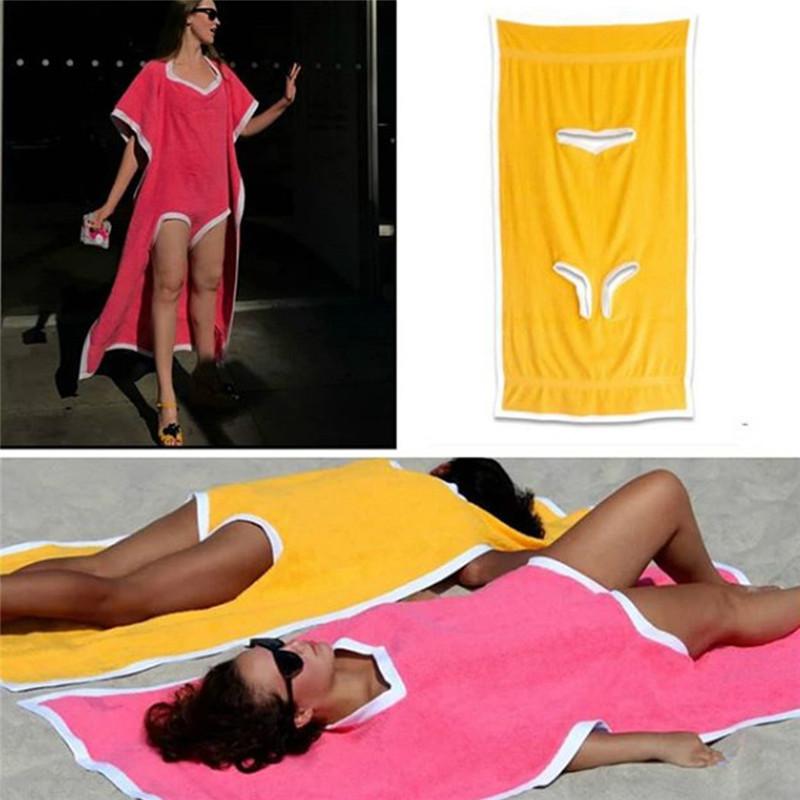 108*75cm Towelkini Body Wrap Cover Up Bath Towel Spa Beach Skirt Dress Bathrobe Innovative Version Can Wear Towels Women's Swimwear