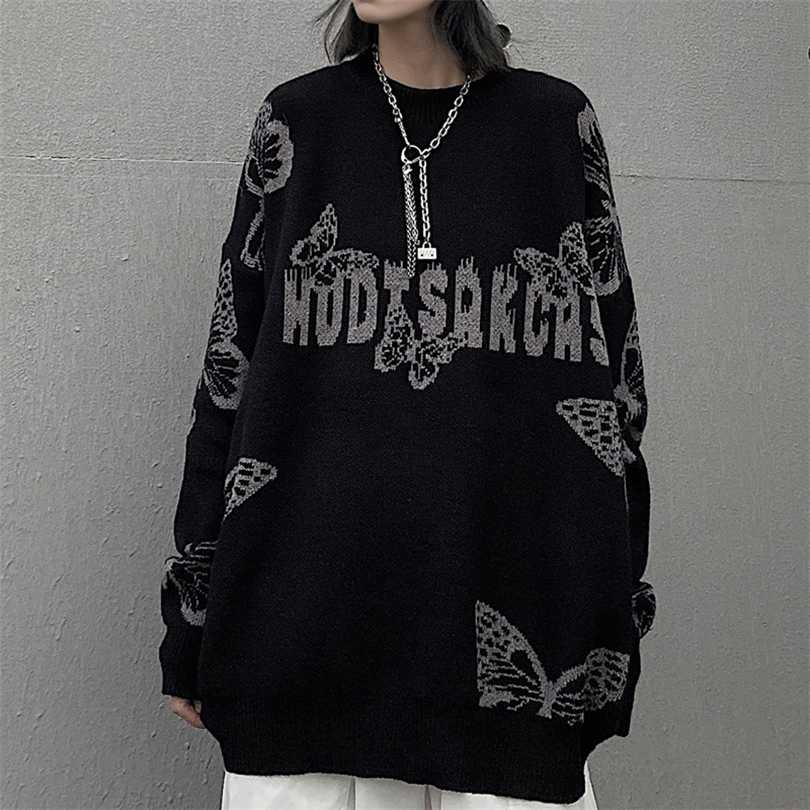 Harajuku Gothic Butterfly Jacquard Oversized Sweater Black O Neck Knitted for Women and Man Loose Streetwear 211018, Butterfly black
Harajuku Gothic Butterfly Jacquard Oversized Sweater Black O Neck Knitted for Women and Man Loose Streetwear 211018, Butterfly black