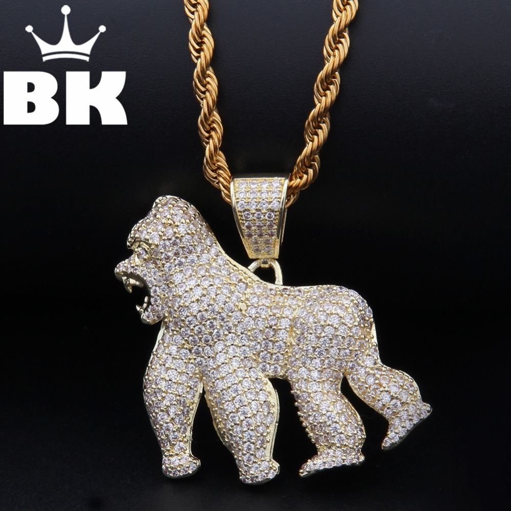 THE BLING KING Custom Gorilla Mold Necklace HipHop Full Iced Out Cubic Zirconia gold sliver CZ Stone X0509
THE BLING KING Custom Gorilla Mold Necklace HipHop Full Iced Out Cubic Zirconia gold sliver CZ Stone X0509