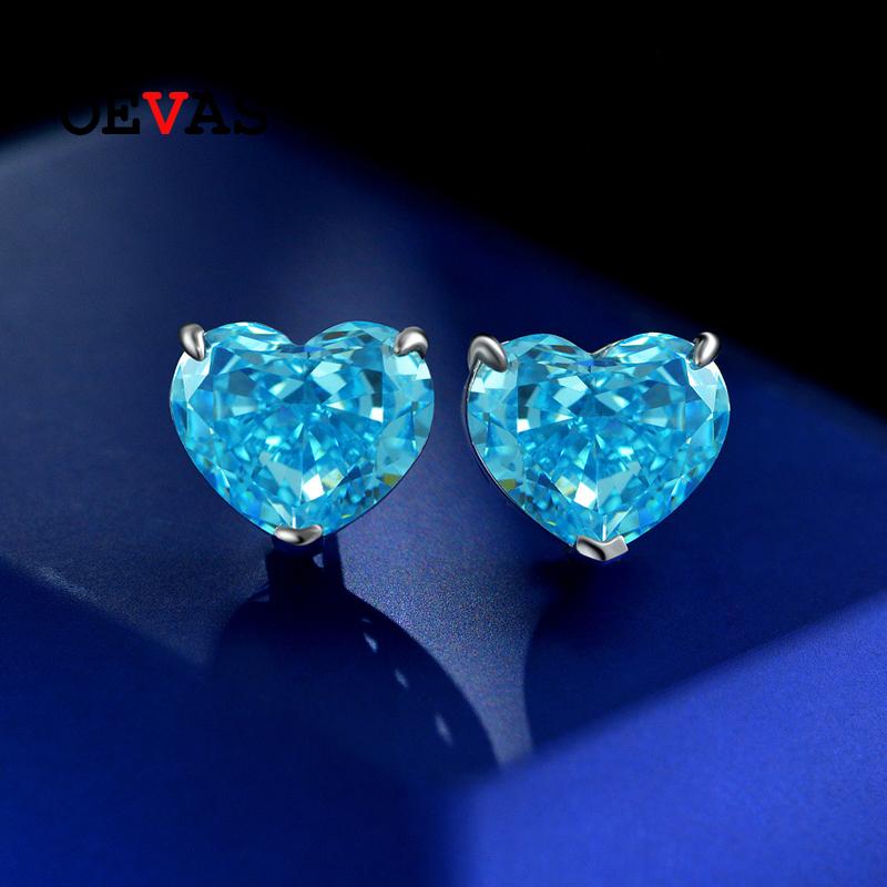 Stud OEVAS 100% 925 Sterling Silver 10*12mm Heart Aquamarine High Carbon Diamond Earrings For Women Sparkling Fine Jewelry Gift, Golden;silver
Stud OEVAS 100% 925 Sterling Silver 10*12mm Heart Aquamarine High Carbon Diamond Earrings For Women Sparkling Fine Jewelry Gift, Golden;silver