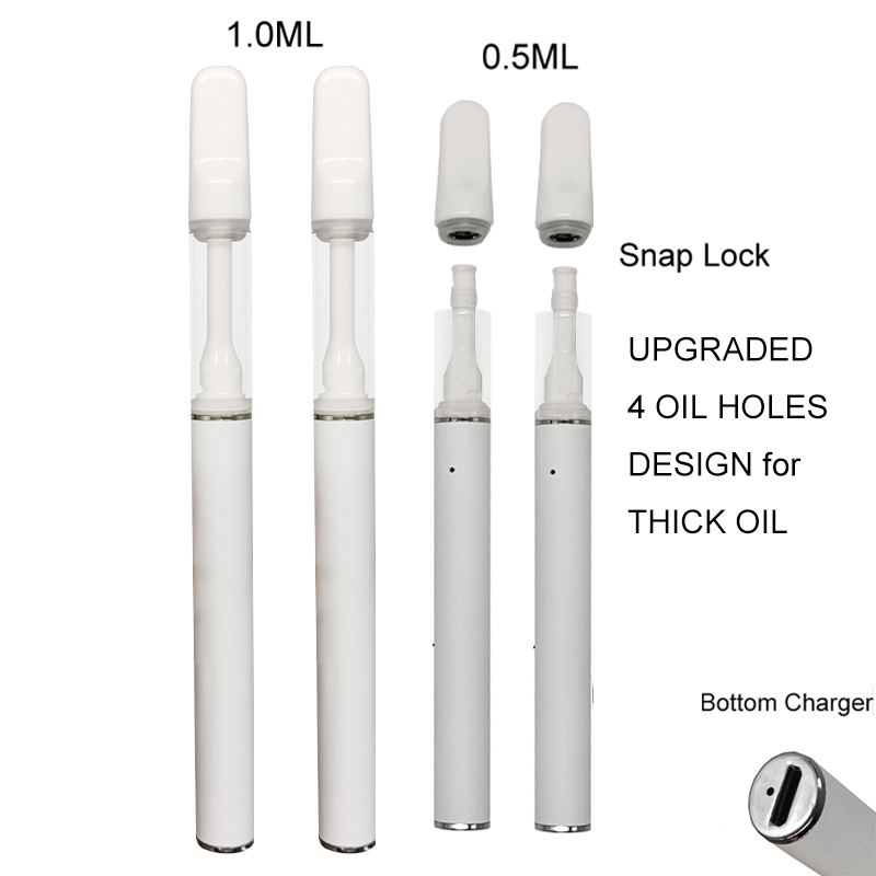4 Holes Lead Free Full Ceramic Disposable Vape Pens 350mAh Rechargeable Battery 0.5ml 1ml Premium Thick Oil Cartridges Snap Lock Glass Tank
4 Holes Lead Free Full Ceramic Disposable Vape Pens 350mAh Rechargeable Battery 0.5ml 1ml Premium Thick Oil Cartridges Snap Lock Glass Tank
