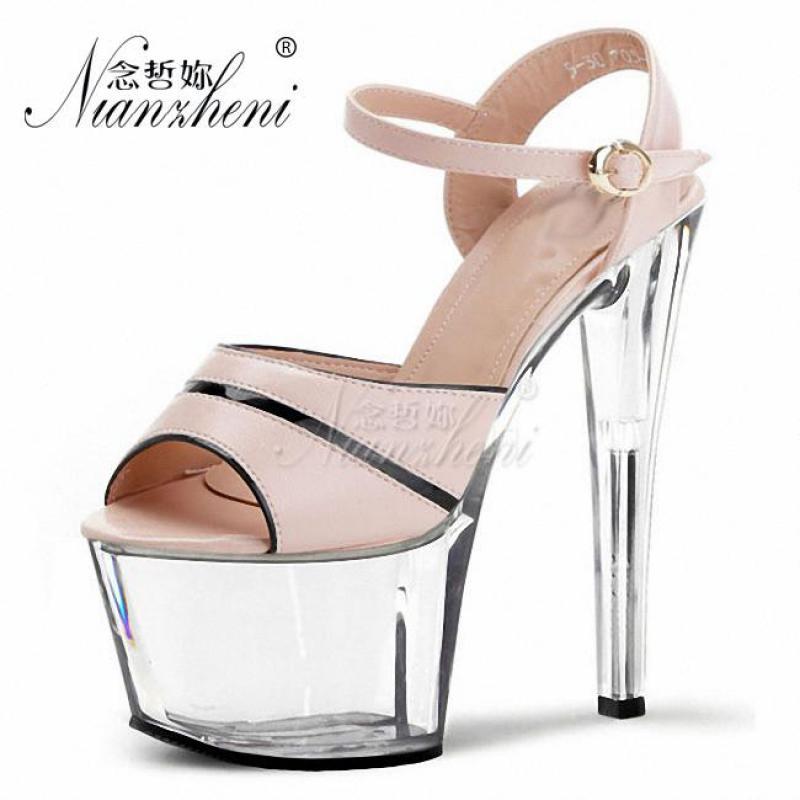 17cm High-heeled Shoes Sexy Platform Thin Heels Color Block Female Women's 7 Inch Summer Cross Strap Sandals Crystal, Black
17cm High-heeled Shoes Sexy Platform Thin Heels Color Block Female Women's 7 Inch Summer Cross Strap Sandals Crystal, Black