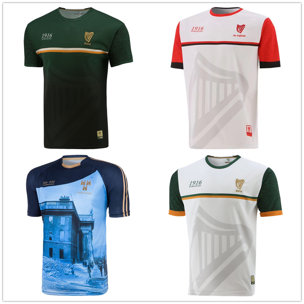 New 1916 Commemoration Jersey Black White Green GAA 2 Stripe Jersey Ireland shirt Cricket Baseball softball shirts jerseys big size 4xl 5XL
New 1916 Commemoration Jersey Black White Green GAA 2 Stripe Jersey Ireland shirt Cricket Baseball softball shirts jerseys big size 4xl 5XL