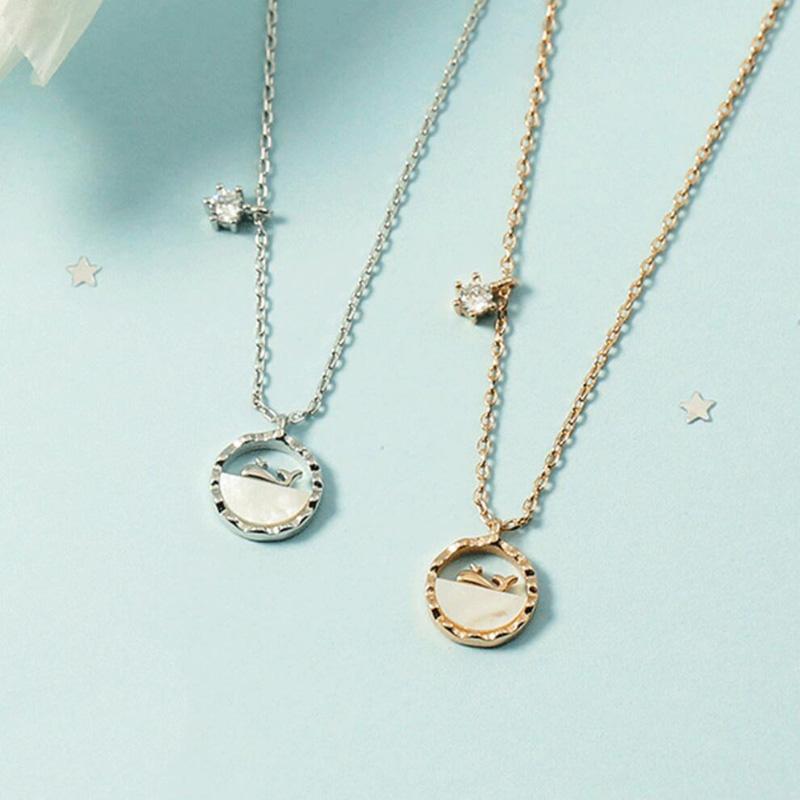 Pendant Necklaces KOFSAC Fashion Girl Gift Shell Whale Romantic Rose Gold/Silver Color Zircon Necklace Women Beach Party Accessories
Pendant Necklaces KOFSAC Fashion Girl Gift Shell Whale Romantic Rose Gold/Silver Color Zircon Necklace Women Beach Party Accessories
