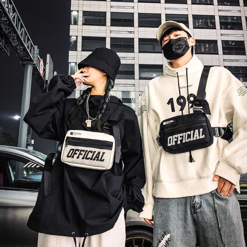 Ins trendy cool Street hip hop vest bungee bag winter men's and women's work clothes function tactical sports backpack net red waist bag, White
Ins trendy cool Street hip hop vest bungee bag winter men's and women's work clothes function tactical sports backpack net red waist bag, White