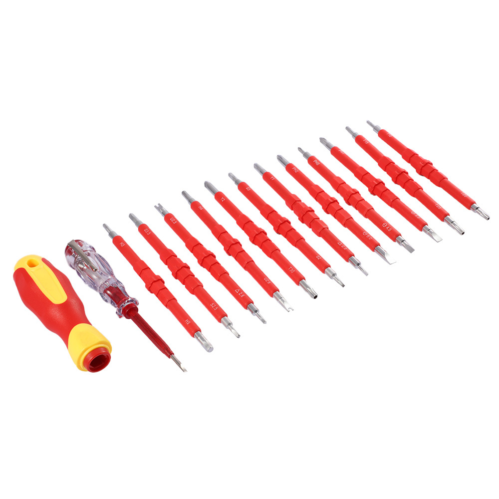 26 In 1 Insulated Screwdriver Set Slotted Torx Magnetic Screwdriver Bits Double End Screw Bit Set For Electricians Repair Tools