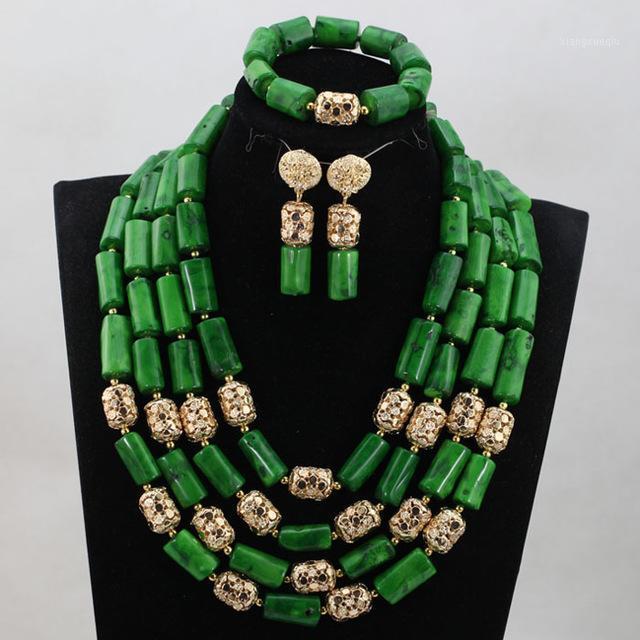 Earrings & Necklace Fabulous Nigerian Wedding Green Coral Beads Bridal Jewelry Set Real Bead Bold For Women ANJ353, Silver
Earrings & Necklace Fabulous Nigerian Wedding Green Coral Beads Bridal Jewelry Set Real Bead Bold For Women ANJ353, Silver
