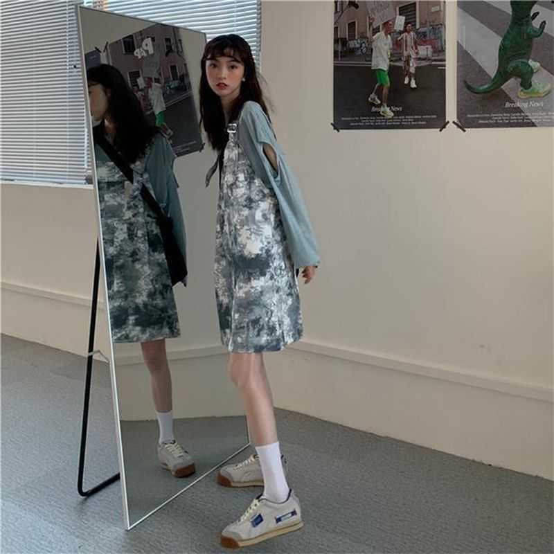 Two-piece suit women's high street fashion tie-dye craft retro cargo strap dress + strapless pullover long-sleeved T-shirts 210526, 2 pics suits
Two-piece suit women's high street fashion tie-dye craft retro cargo strap dress + strapless pullover long-sleeved T-shirts 210526, 2 pics suits