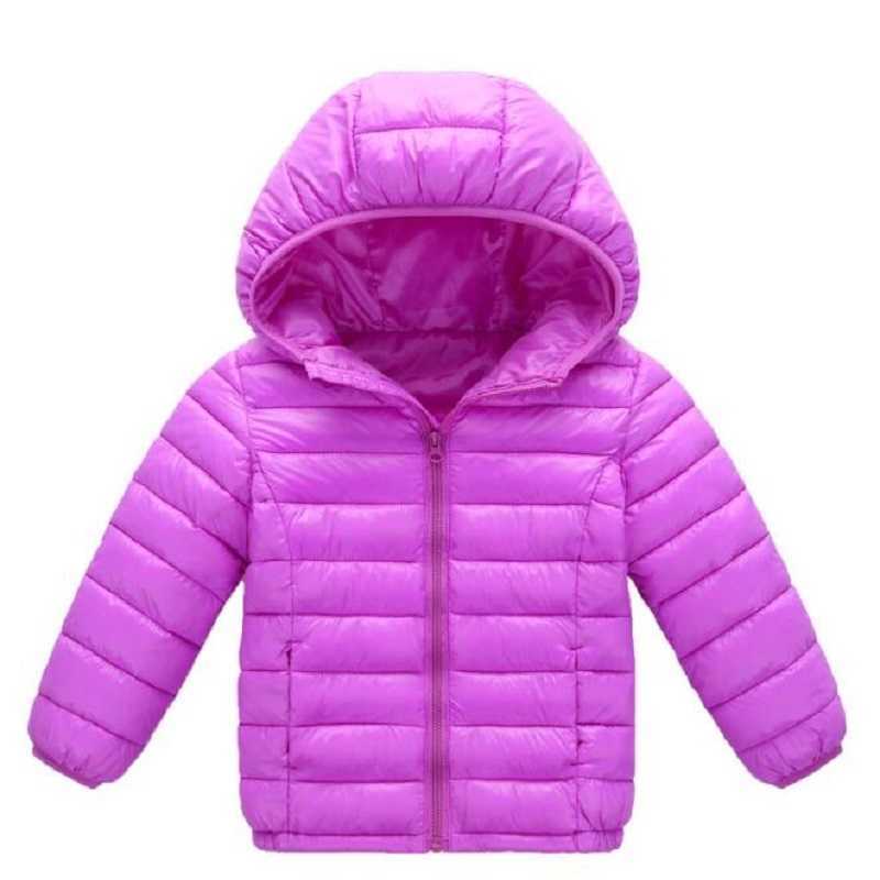 winter light children's hooded down jacket kids clothing boy girl solid color warm 90% white duck down jacket 1-14 years autumn