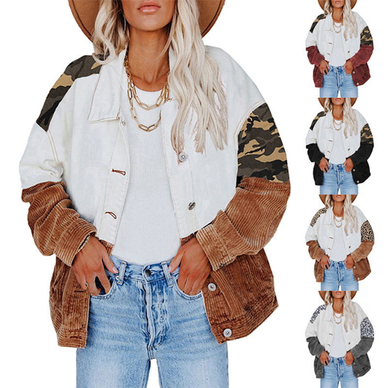 Women's Denim & Corduroy Jackets, 2021, Camouflage Jacket, Stitched, Lapel Lapel, Vintage, Cowboy, Coats, Black;brown
Women's Denim & Corduroy Jackets, 2021, Camouflage Jacket, Stitched, Lapel Lapel, Vintage, Cowboy, Coats, Black;brown