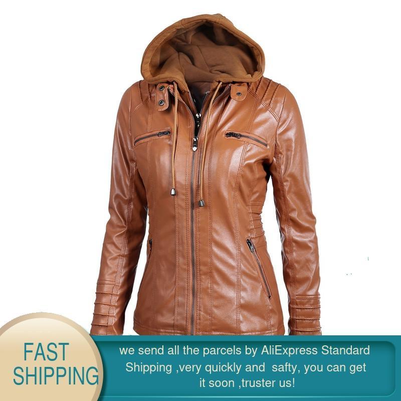 Women Leather Jacket Zipper Spliced Short Faux s Loose Plus Size Winter Coat Suede 210428