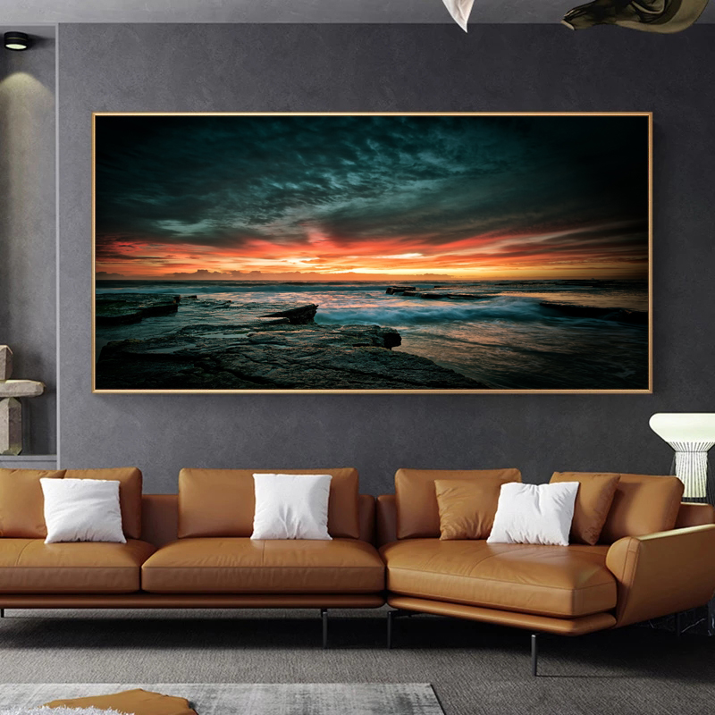 Sea Sunset Poster Landscape Prints Canvas Painting Wall Art Pictures For Living Room Canvas Indoor Decoration Decorative Cuadros