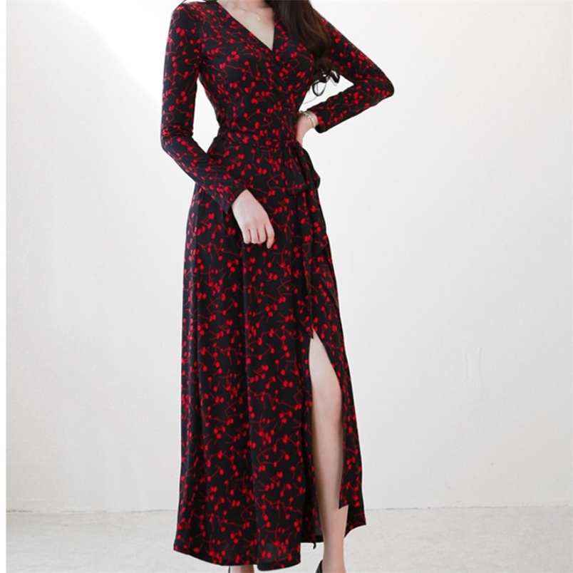 Women Spring Sexy V Neck Slim Floral Print Wrap Split Long Dress Party Office ladies High Waist Beach Maxi Dresses 210519, Picture color
Women Spring Sexy V Neck Slim Floral Print Wrap Split Long Dress Party Office ladies High Waist Beach Maxi Dresses 210519, Picture color