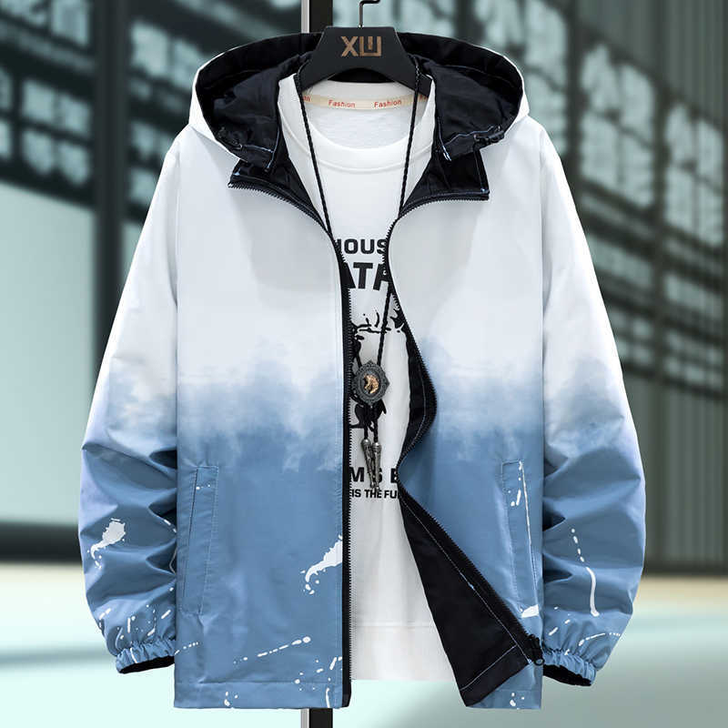 Men Casual Jacket Wear on both sides Gradient Hooded Autumn Outerwear Jackets and Streetwear Men's Clothing Plus Size 7XL X0621, Blue
Men Casual Jacket Wear on both sides Gradient Hooded Autumn Outerwear Jackets and Streetwear Men's Clothing Plus Size 7XL X0621, Blue
