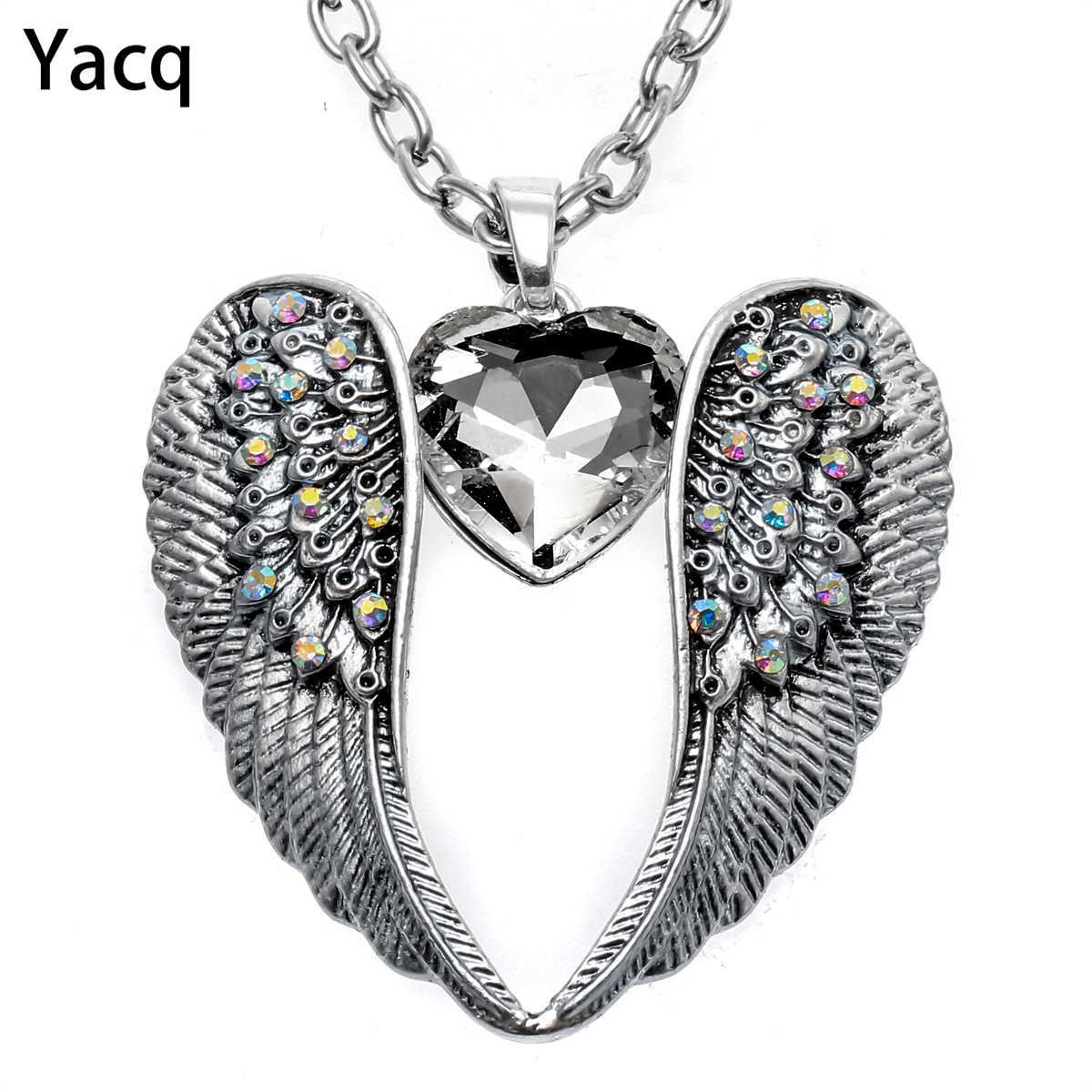 YACQ Guardian Angel Wing Heart Necklace Antique Silver Color Women Girls Biker Bling Crystal Jewelry Gifts Drop NC06
YACQ Guardian Angel Wing Heart Necklace Antique Silver Color Women Girls Biker Bling Crystal Jewelry Gifts Drop NC06