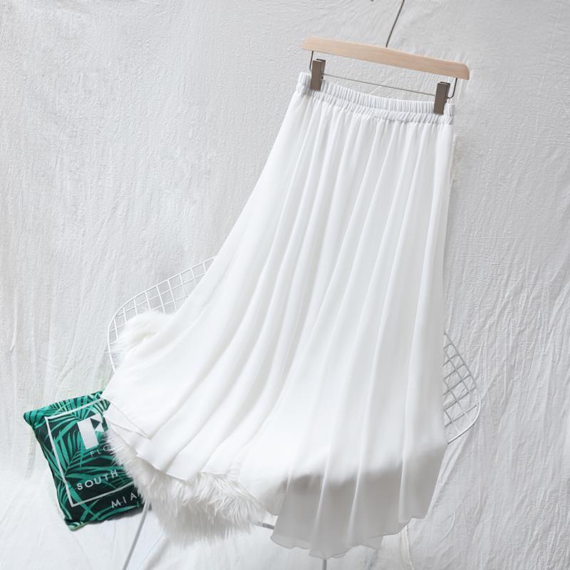 Arrival Summer Chiffon Skirt Korea Fashion Prairie Chic Women High Waist Swing s Sweet A-line Ankle-length D184 210512