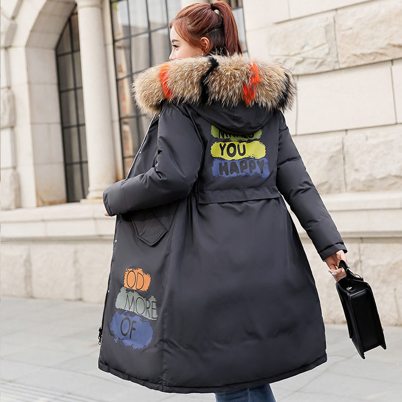 Double 2 Sides Winter Jacket Hooded With Fur Long Female Coat Cotton Padded Thicken Warm Parkas Mujer Invierno D267 210512