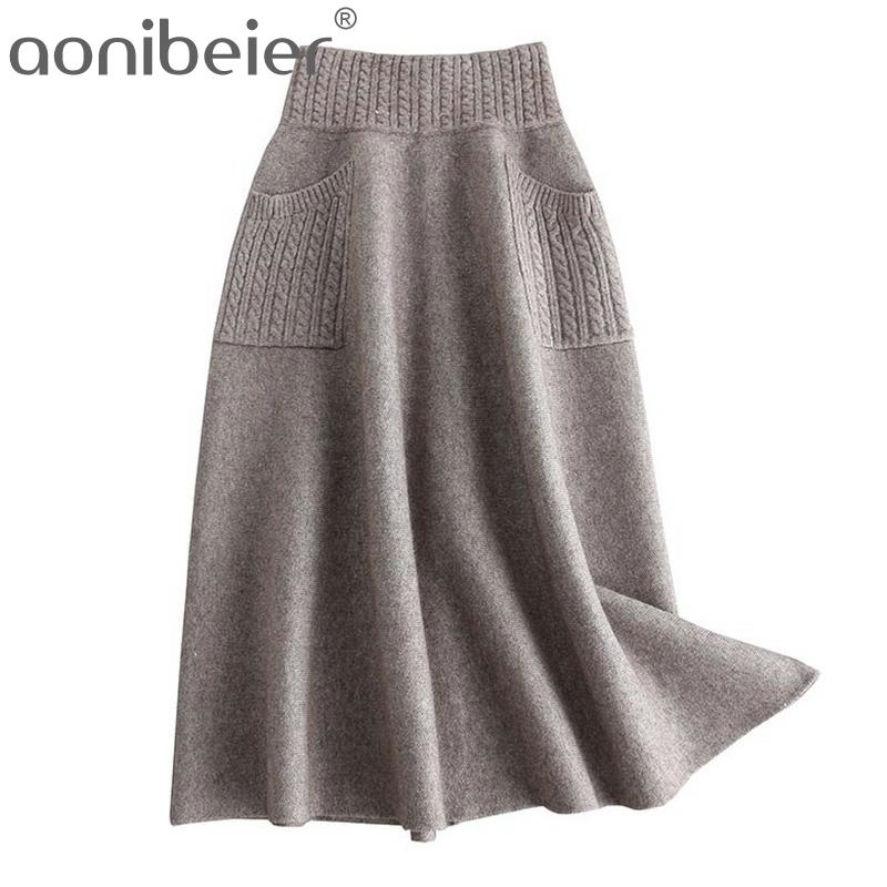 High Waist Women Winter Wool Knitting Long Skirts Faldas Jupe Femme Saia Vintage Black Skirt With Pocket 210604
High Waist Women Winter Wool Knitting Long Skirts Faldas Jupe Femme Saia Vintage Black Skirt With Pocket 210604
