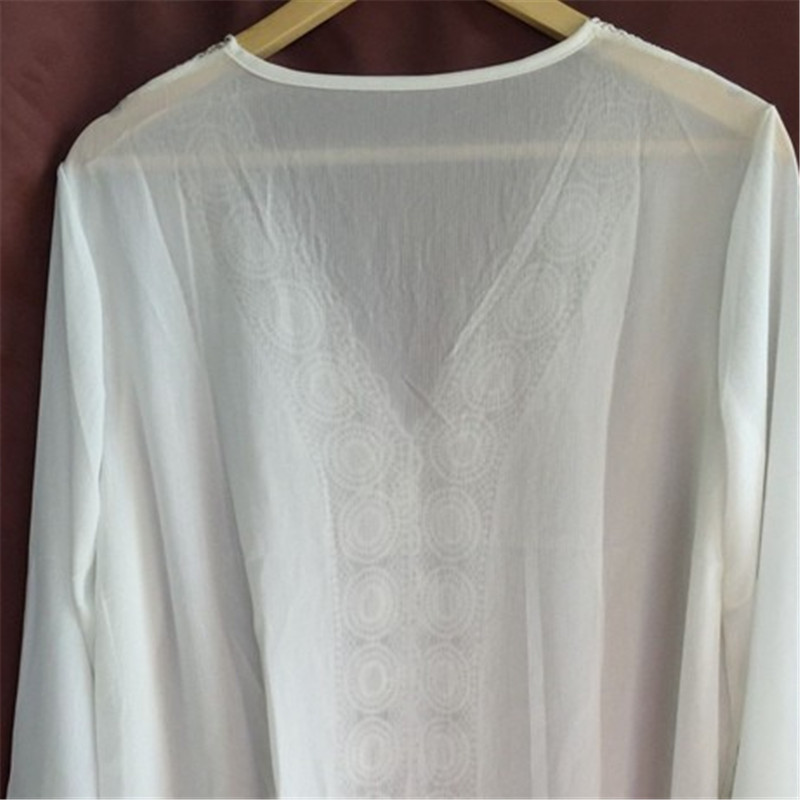 Arrivals Beach Cover up Rayon White Swimwear Ladies Robe Plage Transparent Dress Pareos Women Walk on The #Q41 210420
