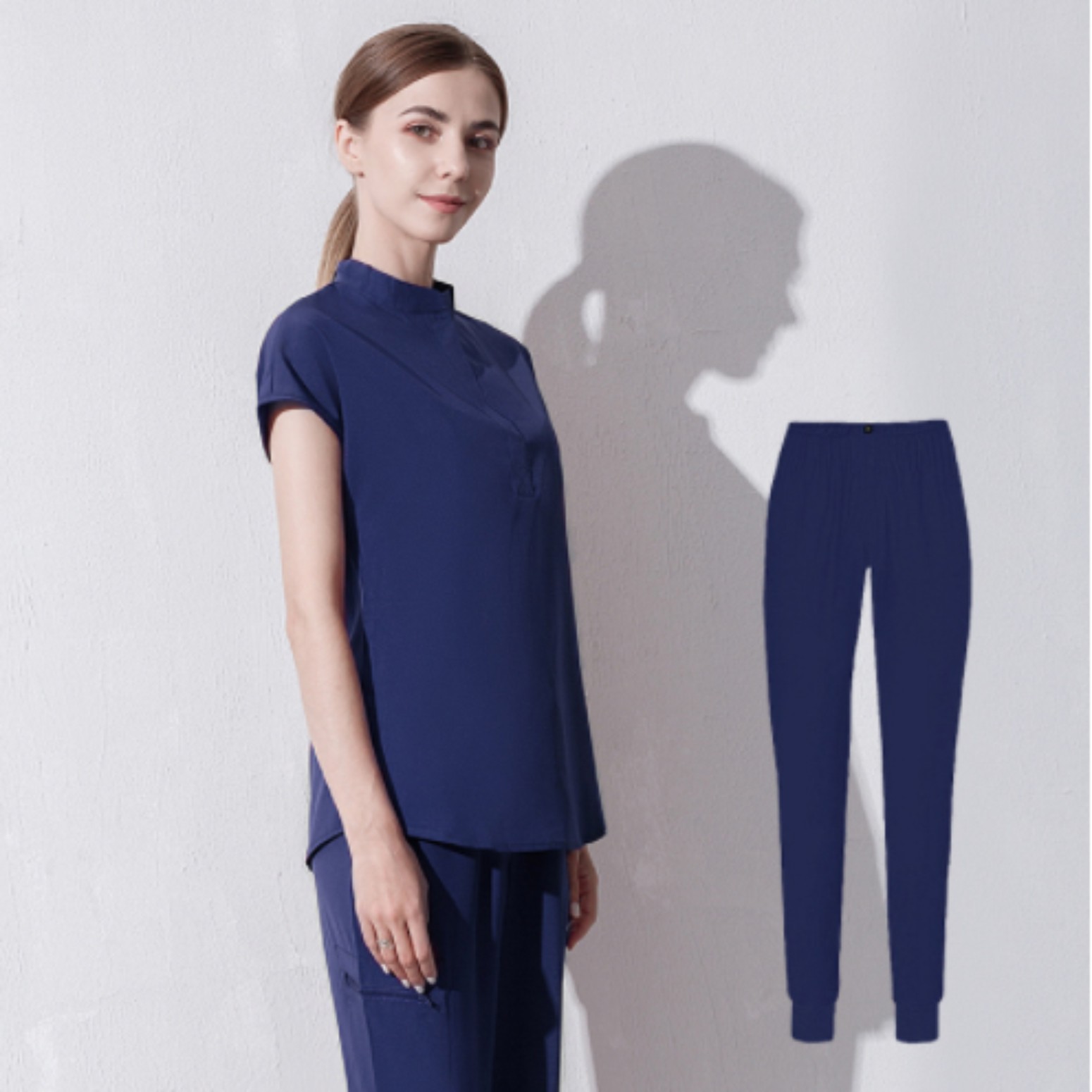 Medigo-017 Style Women Scrubs Tops+pant Men hospital Uniform Surgery Scrubs Shirt Short Sleeve Nursing Uniform Pet grey's anatomy Doctor Workwear
