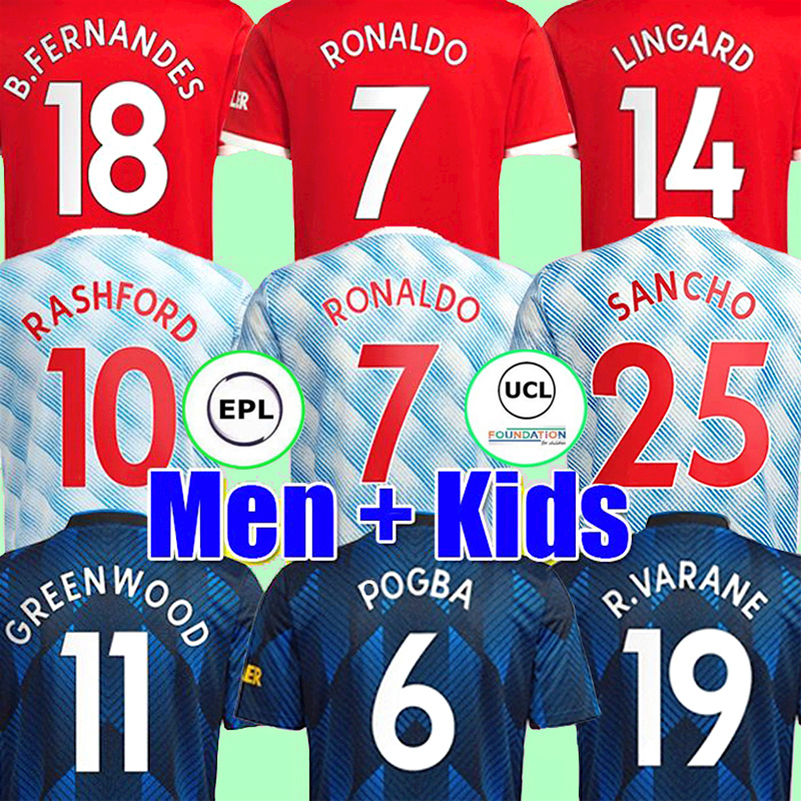 21 22 RONALDO SANCHO SHAW Manchester soccer jerseys UNITED Fans version B. FERNANDE POGBA FERNANDES VARANE MARTIAL UTD RASHFORD football shirt 2022 men + kids kit set, 3rd kids
21 22 RONALDO SANCHO SHAW Manchester soccer jerseys UNITED Fans version B. FERNANDE POGBA FERNANDES VARANE MARTIAL UTD RASHFORD football shirt 2022 men + kids kit set, 3rd kids