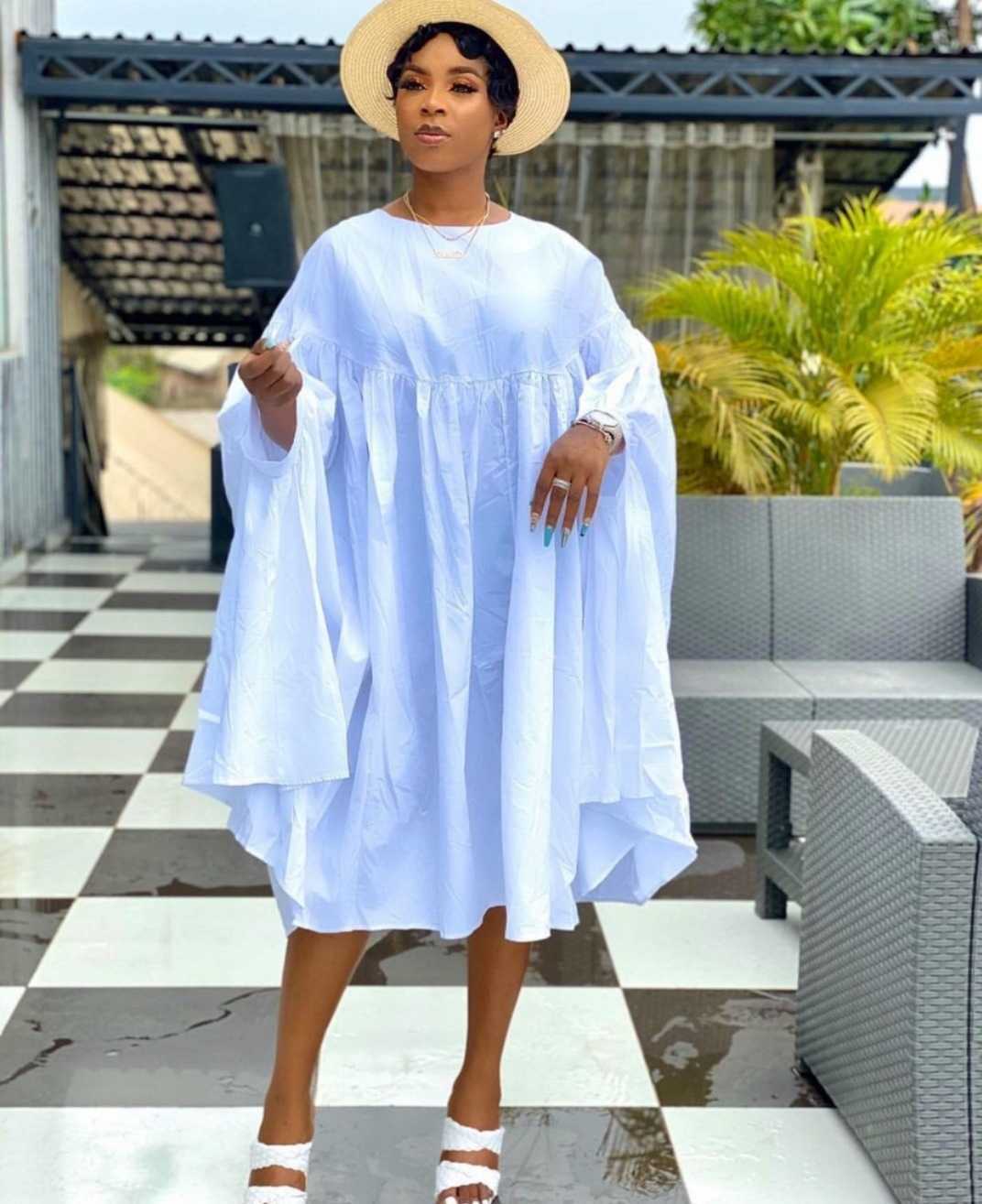 Women Loose Dresses O Neck Pleated Casual Fashion Large Size Ladies Female African Fashion Spring Summer Baggy Robes 210630