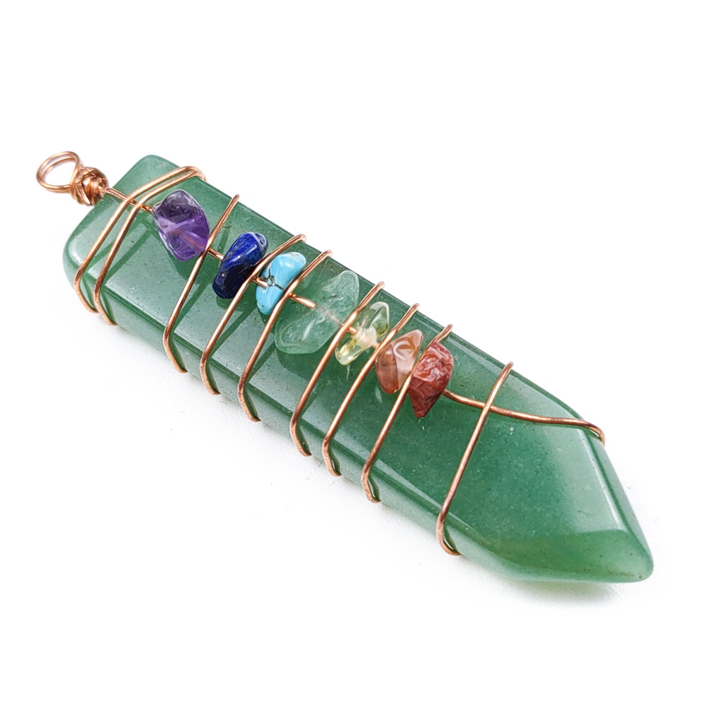 Arrowhead Chakra Reiki Healing Pendulums Charms Natural Stones Pendant Amulet Crystal Hexagonal for Men Women necklace Jewelry Making