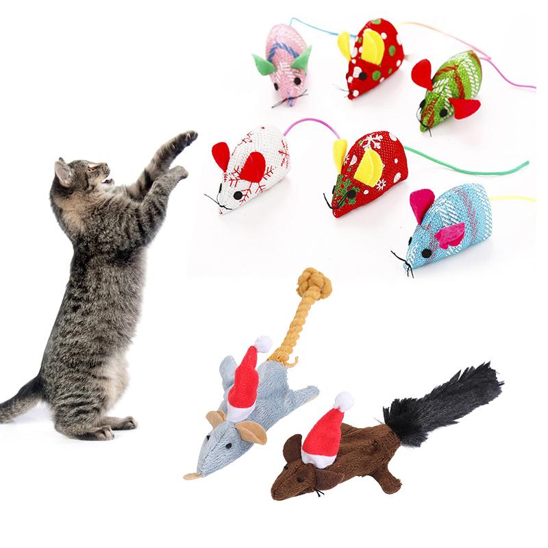 

Cat Toys Christmas Toy Pet Interactive Gifts Catnip Mice Cats Fun Plush Mouse For Kitten Supplies Product