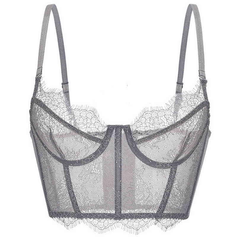 CINOON Amazing Shaper Bra Women 's Embroidery Bralette Adjustable Shoulder Strap Removable Ultra-thin Underwear Ladies Bra 211217