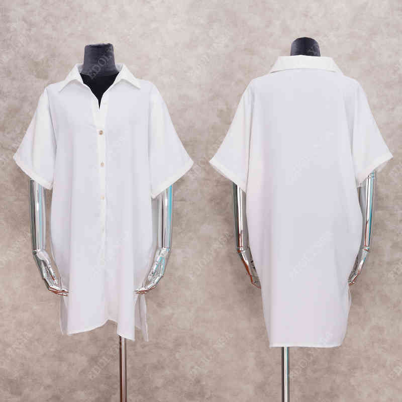 Casual Bikini Cover-ups White Cotton Tunic Summer Beach Tops Pareos Elegant Sexy Plus Size Wear Swim Suit Cover Up Q1100 210420