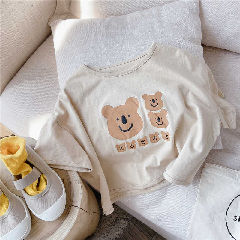 Summer baby girls cartoon short sleeve T shirts cotton loose casual Tops 210615, Light khaki
Summer baby girls cartoon short sleeve T shirts cotton loose casual Tops 210615, Light khaki