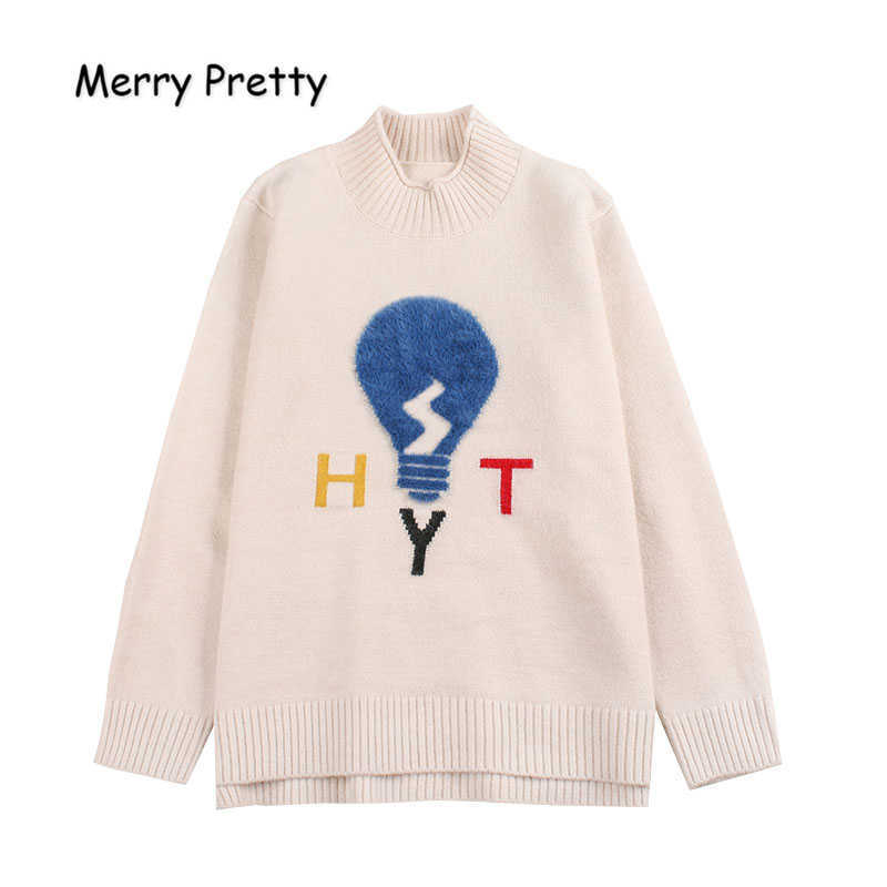 MERRY PRETTY Women Embroidery Half Turtleneck Sweaters Winter Long sleeve Loose pullover Casual Woman Jumper Pull Femme 210526, Blue
MERRY PRETTY Women Embroidery Half Turtleneck Sweaters Winter Long sleeve Loose pullover Casual Woman Jumper Pull Femme 210526, Blue