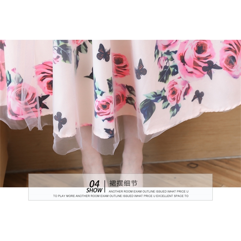 High quality Women Irregular T Shirt+Mesh Skirts Suits Bowknot Solid Tops Vintage Floral Skirt Sets Elegant Woman Two Piece Set 210519