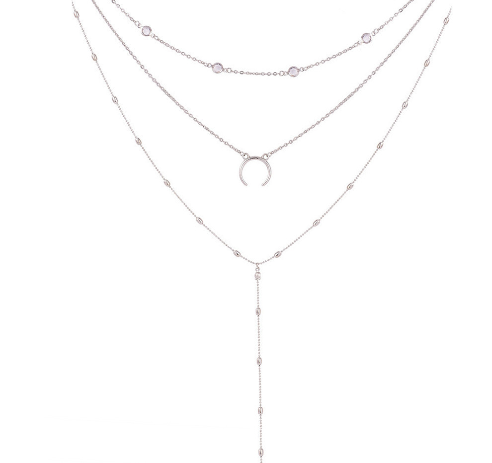 Bohemian Moon Pendant Multilayer Handmade Necklace Set Xl129