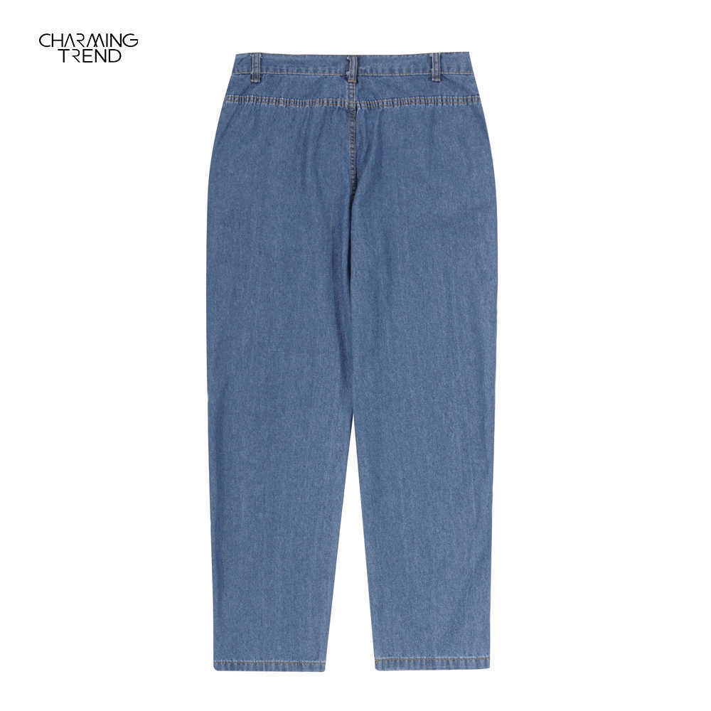 Vintage Boyfriends Jeans Women Denim Standard Loose Pants Retro Printed Patterned 210702